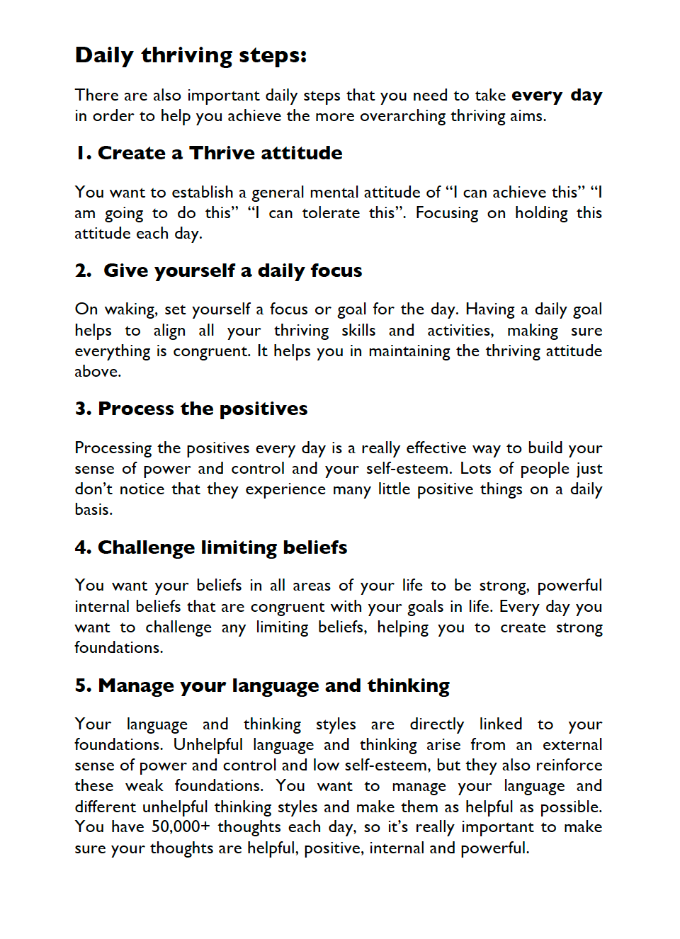 The Thrive Programme Journal